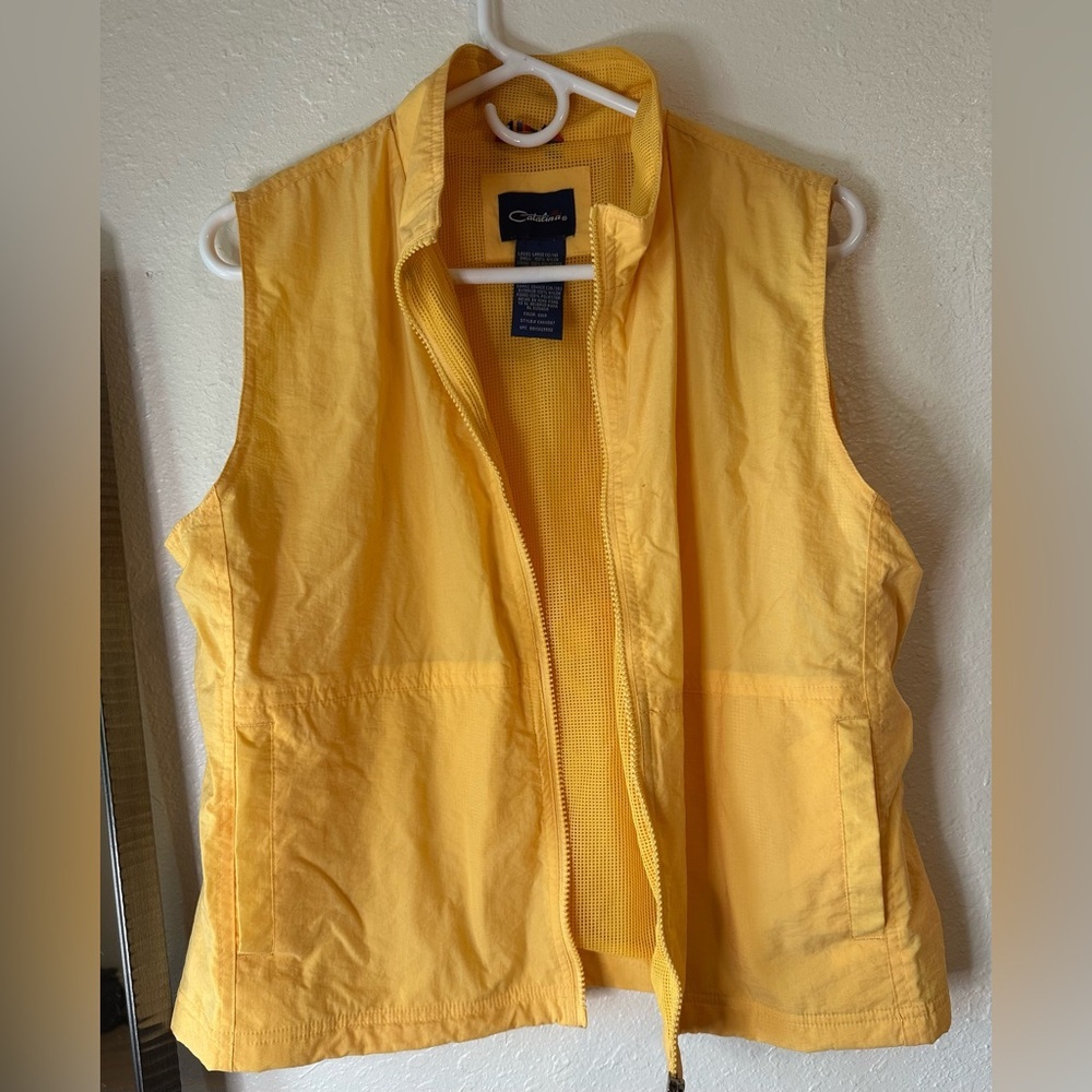 Catalina- Bright Yellow Mesh-Lined Zip Vest
